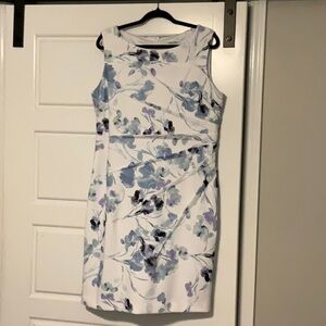 Calvin Klein white and blue floral dress